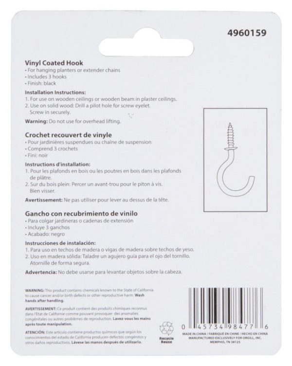 Landscapers Select GB0253L Wall Mounting Storage Hook, Zinc plated, 1.42 in For Sale - Image 2