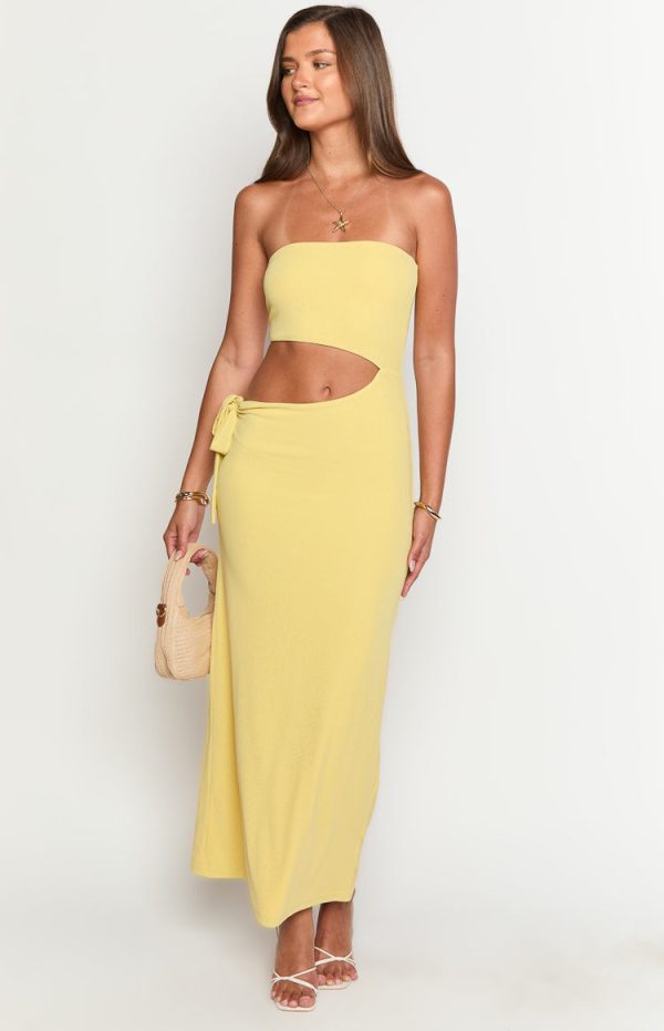 Celina Yellow Strapless Maxi Dress Sale - Image 2