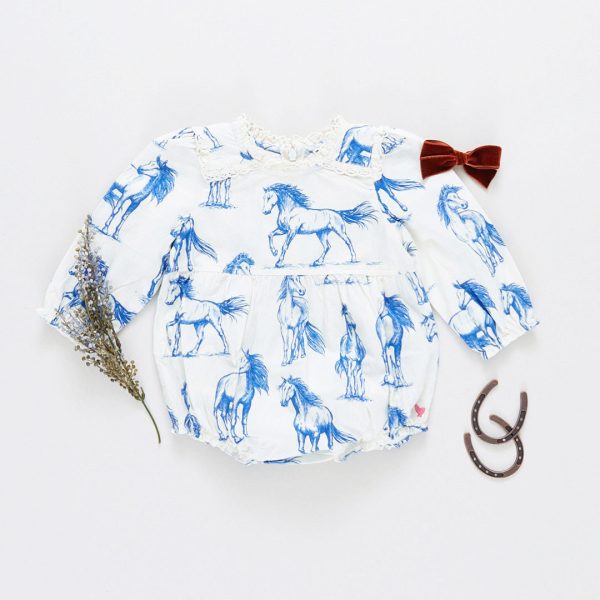 Baby Girls Charlie Bubble - Blue Horses Cheap - Image 5