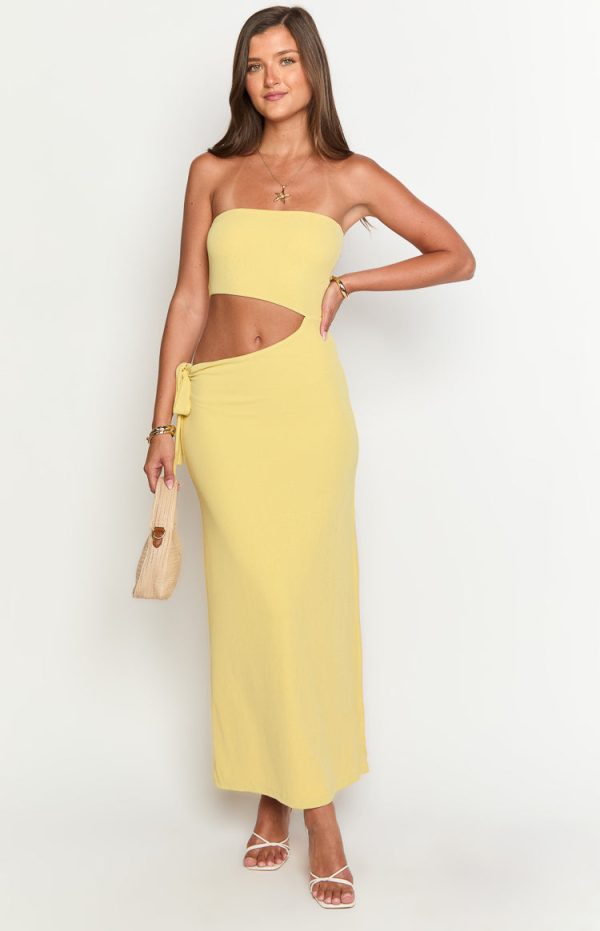 Celina Yellow Strapless Maxi Dress Sale - Image 3