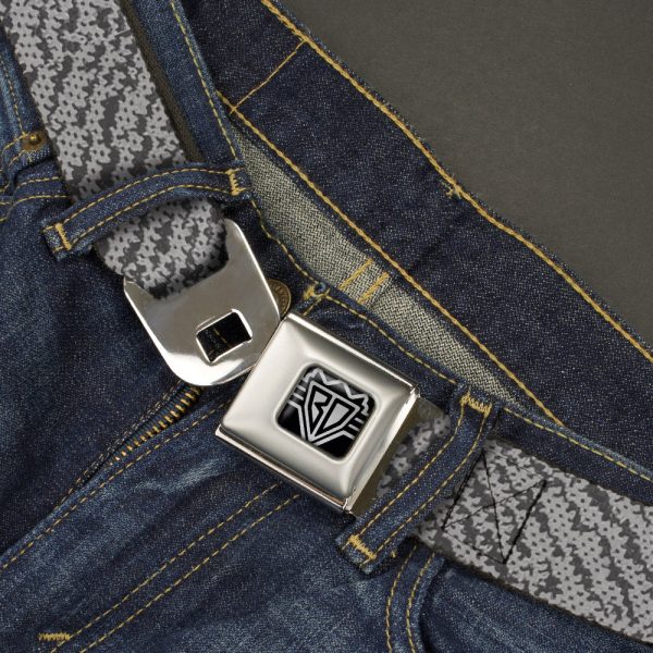 BD Wings Logo CLOSE-UP Full Color Black Silver Seatbelt Belt - Urban Camo Grays Webbing For Cheap - Image 2