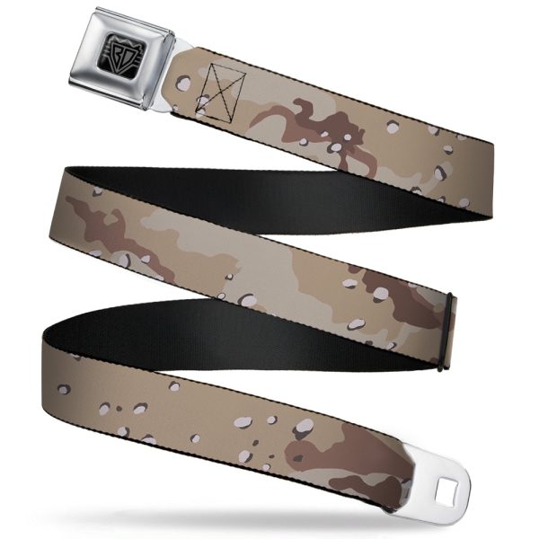 BD Wings Logo CLOSE-UP Full Color Black Silver Seatbelt Belt - Desert Camo Tans Browns Webbing Online