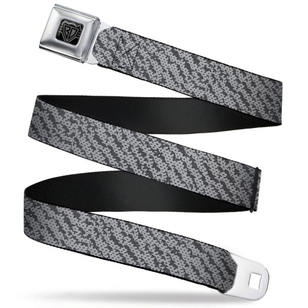 BD Wings Logo CLOSE-UP Full Color Black Silver Seatbelt Belt - Urban Camo Grays Webbing For Cheap